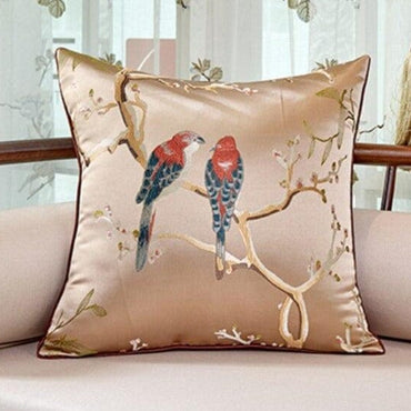 Chinese Embroidered Bird Sofa Cushion Covers - east2cart.uk