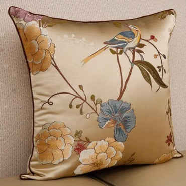 Chinese Embroidered Bird Sofa Cushion Covers - east2cart.uk