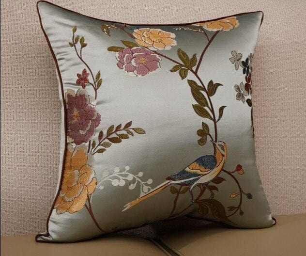 Chinese Embroidered Bird Sofa Cushion Covers - east2cart.uk