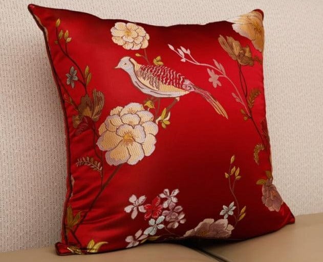 Chinese Embroidered Bird Sofa Cushion Covers - east2cart.uk