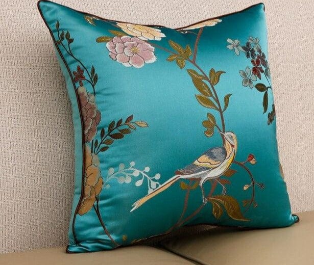 Chinese Embroidered Bird Sofa Cushion Covers - east2cart.uk