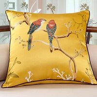 Chinese Embroidered Bird Sofa Cushion Covers - east2cart.uk