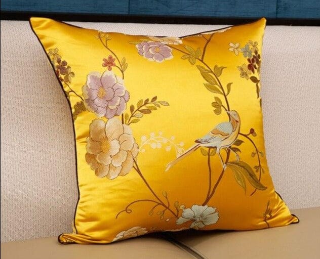 Chinese Embroidered Bird Sofa Cushion Covers - east2cart.uk