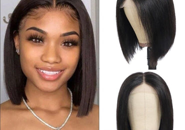 4x4 Lace Closure Short Bob Human Hair Wig - east2cart.uk