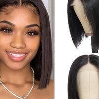 4x4 Lace Closure Short Bob Human Hair Wig - east2cart.uk