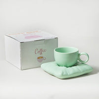 Nordic Style Ceramic Cup with Pillow Coaster Creative Couple Coffee Cup Tea Cups Saucers Christmas Gift Box Set Drinkware - east2cart.uk