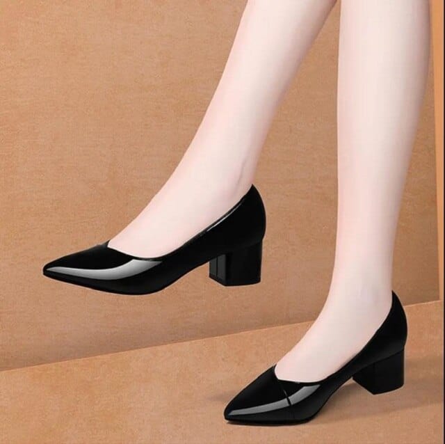 Pu Leather Slip on Pointed Toe High Heel