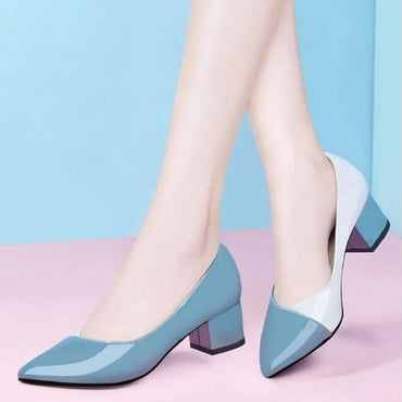 Pu Leather Slip on Pointed Toe High Heel