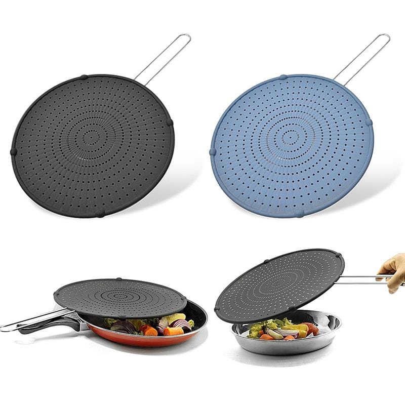 Silicone Splatter Screen Guard Nonstick Oil Grease Splash Cover Frying Protection Mat Pot Lid Spill Stopper Kitchen Gadgets - east2cart.uk