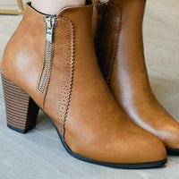 Women Ankle Boots Fashion PU Leather Boots High Heel 8cm Ladies Shoes Side Zipper Short Boots for Women Shoes Drop Ship 43 - east2cart.uk