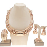 Latest Luxury Italian Gold Jewelry Set Brazilian Gold Wedding Big Jewelry Sets Woman Party Necklace Jewellery Set H0003 - east2cart.uk