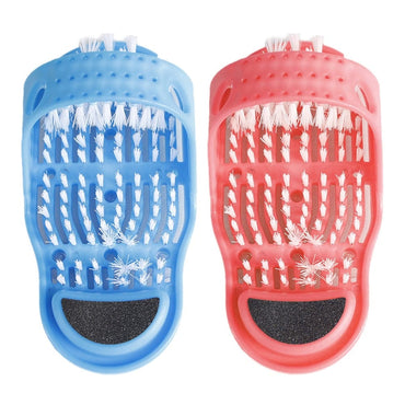 Plastic Bath Shoes Pumice Stone Foot Scrubber Shower Brush Massager Slippers for Bathroom Feet Heel Care Exfoliating Skin Care - east2cart.uk