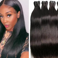 Straight Human Hair Bundle Extensions - east2cart.uk