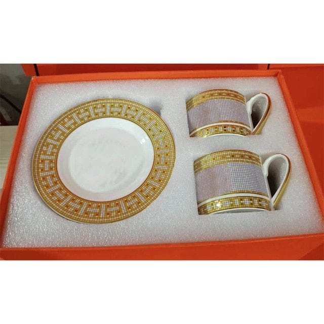 Classic European Bone China Drinkware  With Gift Box - east2cart.uk