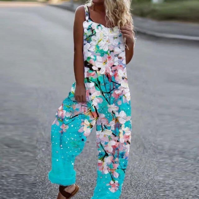 Floral Print Elegant Summer Overalls - east2cart.uk