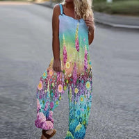 Floral Print Elegant Summer Overalls - east2cart.uk