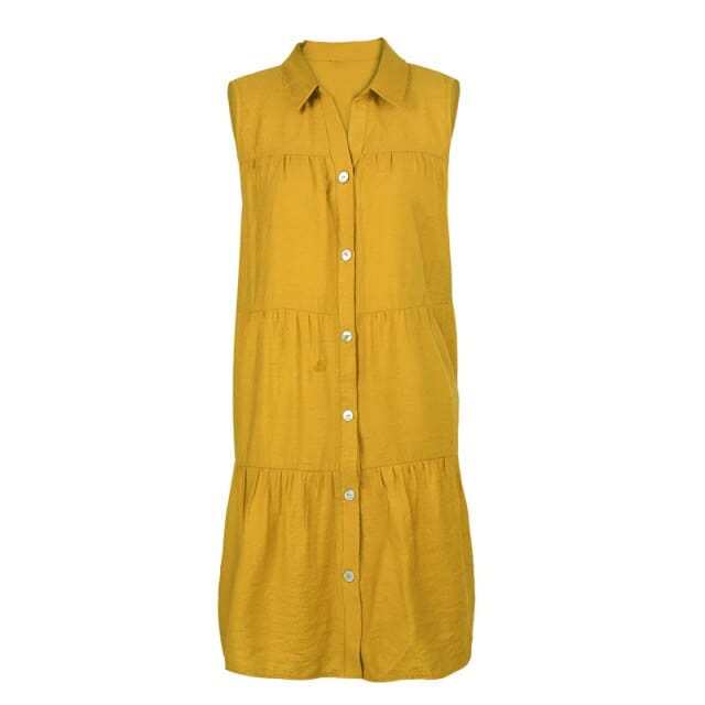 Single-Breasted Loose Summer Dress - east2cart.uk