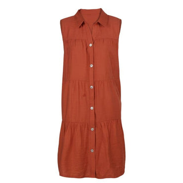 Single-Breasted Loose Summer Dress - east2cart.uk