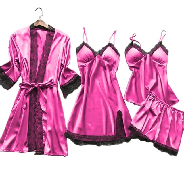 3/4PCS Satin Women's Pyjamas Set - east2cart.uk