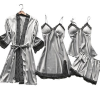 3/4PCS Satin Women's Pyjamas Set - east2cart.uk
