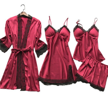 3/4PCS Satin Women's Pyjamas Set - east2cart.uk