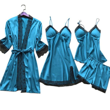 3/4PCS Satin Women's Pyjamas Set - east2cart.uk