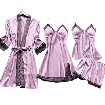 3/4PCS Satin Women's Pyjamas Set - east2cart.uk