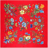 Luxury Brand 100% Twill Silk Scarf Square 130*130cm Scarf Scarves New Design Print Kerchief Women Neck Shawl Wraps Echarpe Hijab - east2cart.uk