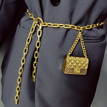 Gold Metal Bag Waist Chain Belt - east2cart.uk