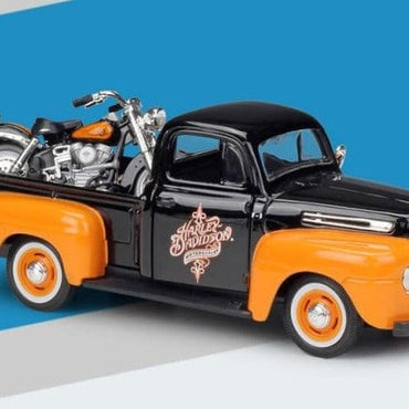 Maisto 1:24 1948 Ford F-1 pickup truck + motorcycle die-casting simulation alloy car model crafts decorative collection of toy t - east2cart.uk