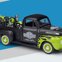 Maisto 1:24 1948 Ford F-1 pickup truck + motorcycle die-casting simulation alloy car model crafts decorative collection of toy t - east2cart.uk