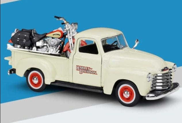 Maisto 1:24 1948 Ford F-1 pickup truck + motorcycle die-casting simulation alloy car model crafts decorative collection of toy t - east2cart.uk