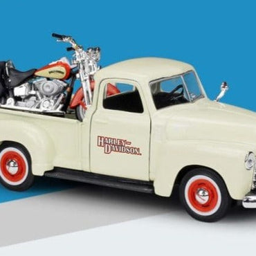 Maisto 1:24 1948 Ford F-1 pickup truck + motorcycle die-casting simulation alloy car model crafts decorative collection of toy t - east2cart.uk