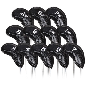 12Pcs Portable PU Golf Club Iron Head Covers - east2cart.uk