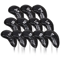 12Pcs Portable PU Golf Club Iron Head Covers - east2cart.uk
