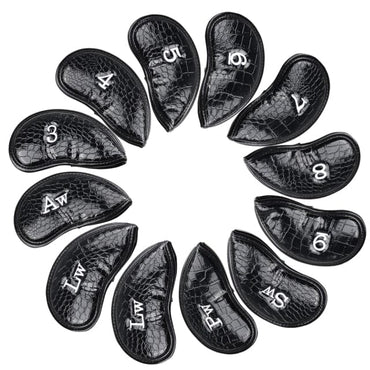 12Pcs Portable PU Golf Club Iron Head Covers - east2cart.uk