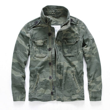 Military Denim Jacket Men Retro Camo Multi-pockets Mens Cowboy Jackets Fashion Cargo Jeans Coats Jaqueta Masculina Size S-2XL - east2cart.uk