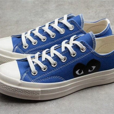 Blue Grey 1970s High Quality Canvas Shoe - east2cart.uk