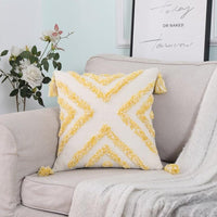 Luxury Chenille Embroidered Cushion Cover With Tufts - east2cart.uk