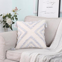 Luxury Chenille Embroidered Cushion Cover With Tufts - east2cart.uk
