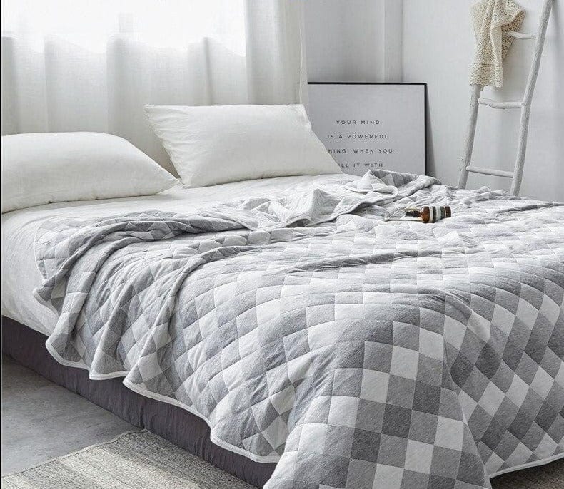 Queen Size Soft Plaid Comforter Bedspread - east2cart.uk