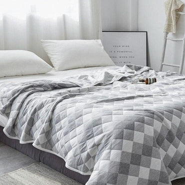 Queen Size Soft Plaid Comforter Bedspread - east2cart.uk