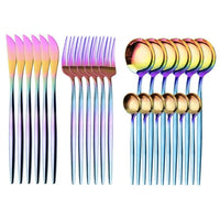 24PCS Stainless Steel Tableware Set In Gold Gift Box - east2cart.uk