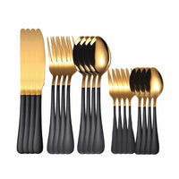 Rose Gold Cutlery Set Fork Spoon Knife Stainless Steel Cutlery Set 20Pcs Kitchen Tableware Dinnerware Dinner Set Dropshipping - east2cart.uk