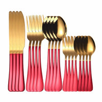 Rose Gold Cutlery Set Fork Spoon Knife Stainless Steel Cutlery Set 20Pcs Kitchen Tableware Dinnerware Dinner Set Dropshipping - east2cart.uk