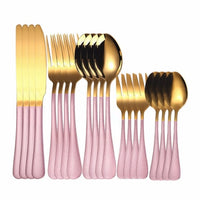 Rose Gold Cutlery Set Fork Spoon Knife Stainless Steel Cutlery Set 20Pcs Kitchen Tableware Dinnerware Dinner Set Dropshipping - east2cart.uk