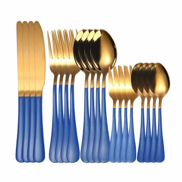 Rose Gold Cutlery Set Fork Spoon Knife Stainless Steel Cutlery Set 20Pcs Kitchen Tableware Dinnerware Dinner Set Dropshipping - east2cart.uk