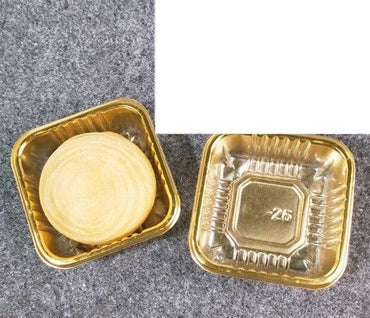 100Pcs Golden Transparent Moon Cake Box Container - east2cart.uk