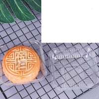 100Pcs Golden Transparent Moon Cake Box Container - east2cart.uk