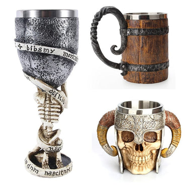 Stainless Steel 3D Skull Mug Viking Drinking Cup Resin Skull Mug Beer Tea Cups Bar Drinkware Halloween Bar Drinkware Gift - east2cart.uk